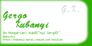 gergo kubanyi business card